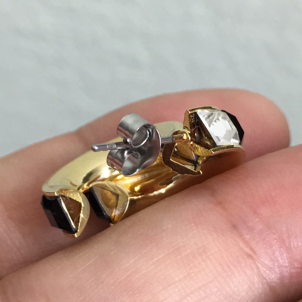 Swarovski Black/Clear Crystal Elements Earrings - image 6